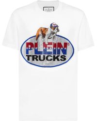 Philipp Plein - Round Neck T-Shirt Bulldog Crystal - Lyst