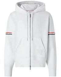 Thom Browne - Loopback Jersey Armband Relaxed Zip-Up Hoodie - Lyst