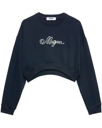 MSGM - Logo-Embroidered Sweatshirt - Lyst