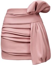 Lika - Bow-Detail Draped Mini Skirt - Lyst