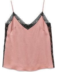 Alberta Ferretti - Lace-Detail Satin Top - Lyst