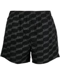 Balenciaga - Bb Monogram Swim Shorts - Lyst
