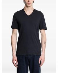 James Perse - Black V-neck Cotton T-shirt - Lyst