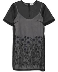 P.A.R.O.S.H. - Flora-Detail Midi Dress - Lyst