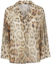 ERMANNO FIRENZE - Leopard-Print Piped Blouse - Lyst