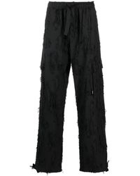 MSGM - Distressed-effect Cotton Trousers - Lyst