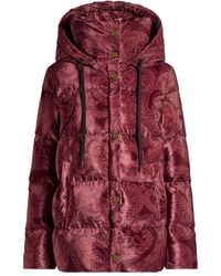 Etro - Paisley-Print Velvet Down Jacket - Lyst