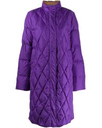 Aspesi Quilted Oversized Coat - Purple