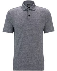 BOSS - Cotton-linen Mélange Polo Shirt - Lyst