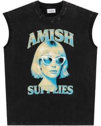 AMISH - Graphic-Print Sleeveless Tank Top - Lyst