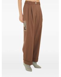 FARM Rio - Pinstripe-Print Patch-Detail Trousers - Lyst