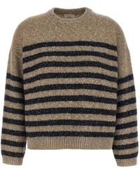 Brunello Cucinelli - Pull Rayé À Sequins - Lyst