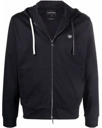 Emporio Armani - Logo Cotton Hoodie - Lyst