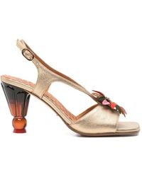 Chie Mihara - Floral Appliqué Sandals - Lyst
