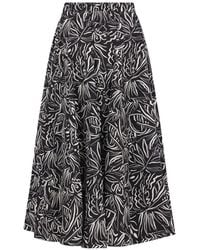 Aspesi - Floral-Print Midi Skirt - Lyst