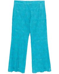 Valentino Garavani - Floral-Embroidery Trousers - Lyst