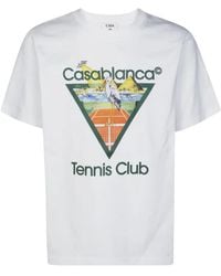 CASABLANCA - Tennis Club Icon Graphic-Print T-Shirt - Lyst
