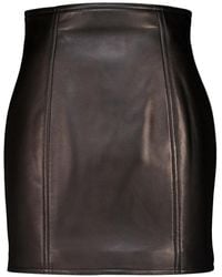 Balmain - High-Waist Lambskin Mini Skirt - Lyst