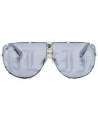 Philipp Plein - Logo-Print Shield-Frame Sunglasses - Lyst