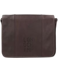 Longchamp - Embossed-Logo Leather Cross Body Bag - Lyst