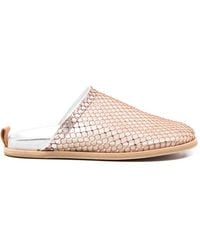 forte_forte - Crystal-Embellished Mesh Mules - Lyst