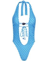 Amir Slama - X Jade Picon Checked-Pattern Swimsuit - Lyst
