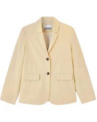 Ganni - Blazer A Rayas Diplomáticas - Lyst