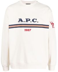 A.P.C. - Adam Logo-print Cotton Sweatshirt - Lyst
