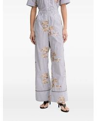 Munthe - Nikita Sequin-Embellished Striped Palazzo Pants - Lyst