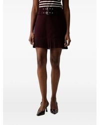 Morgan - Jano Double-Buckle Pleated Mini Skirt - Lyst