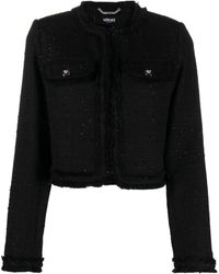 Versace - Tweed-Jacke mit Pailletten - Lyst