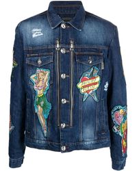 Philipp Plein - グラフィック デニムジャケット - Lyst
