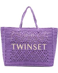 Twin Set - Crochet-knit Tote Bag - Lyst