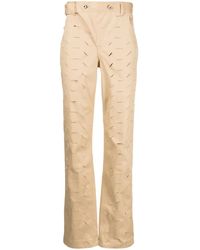 JUNTAE KIM - Ripped Straight-Leg Trousers - Lyst