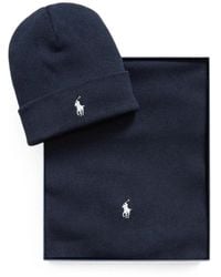 Polo Ralph Lauren - Rib-Knit Cotton Beanie & Scarf Gift Set - Lyst