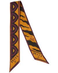 PUCCI - Baiadera And Fiamme Print Silk Bandeau - Lyst