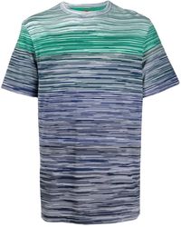 Missoni - Gestreept Katoenen T-Shirt Met Kleurverloop - Lyst