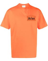 Aries - Logo-print Cotton T-shirt - Lyst
