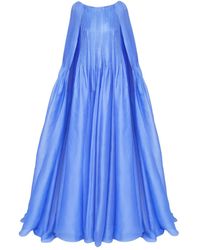 Carolina Herrera - Pleated Cape Gown - Lyst
