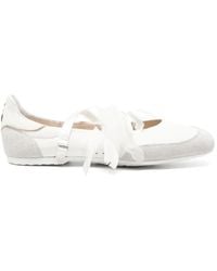 Patrizia Pepe - Dancing Skin Feather-Detail Leather Ballet Flats - Lyst