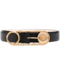 Versace - Safety-pin Leather Belt - Lyst
