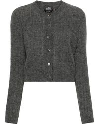 A.P.C. - Long-sleeve Cropped Cardigan - Lyst