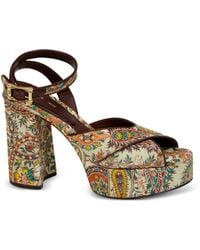 Etro - Paisley-Print Buckle Sandals - Lyst