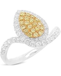 HYT Jewelry - Anillo en oro de 18 ct y platino con diamantes blancos y amarillos - Lyst