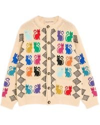 Valentino Garavani - Le Chat De La Maison Jacquard Pattern Cardigan - Lyst