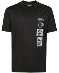 Emporio Armani - Print Cotton T-Shirt - Lyst