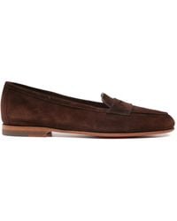 Santoni - Carla Suede Penny Loafers - Lyst