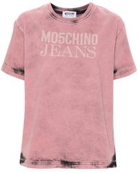 Moschino - Logo-Print Twill T-Shirt - Lyst