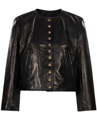 R13 - Button-Up Leather Jacket - Lyst