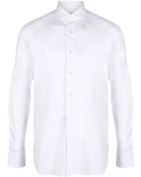 Xacus - Spread-Collar Cotton Shirt - Lyst